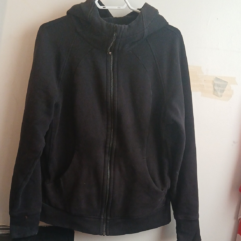Black Zip Up Sweater with Hood Omega